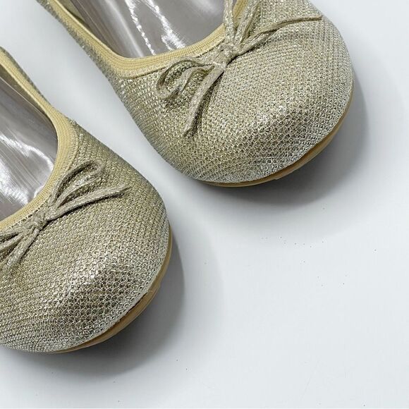 Stuart Weitzman Fannie Ballerina Platinum Noir gold sparkle flats - Women’s 5 - Picture 7 of 11